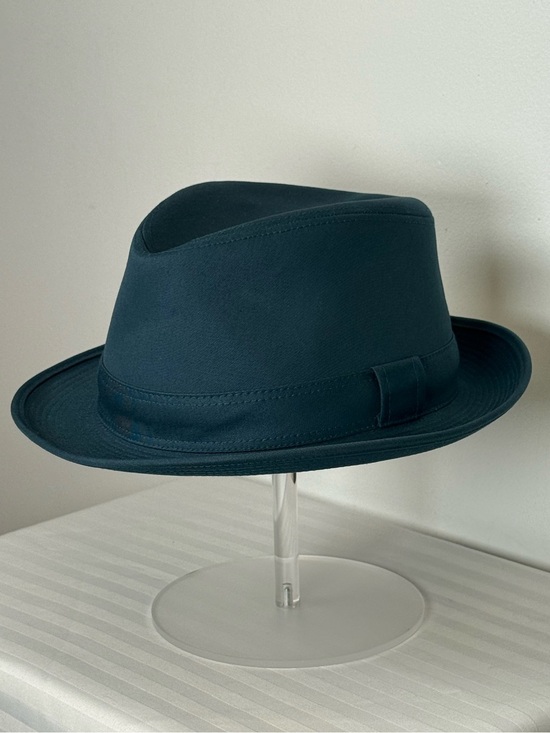 Hermes Other - HERMES ‘Edouard’ Cotton Canvas Fedora Hat Made In France Deep Peacock Blue 58cm